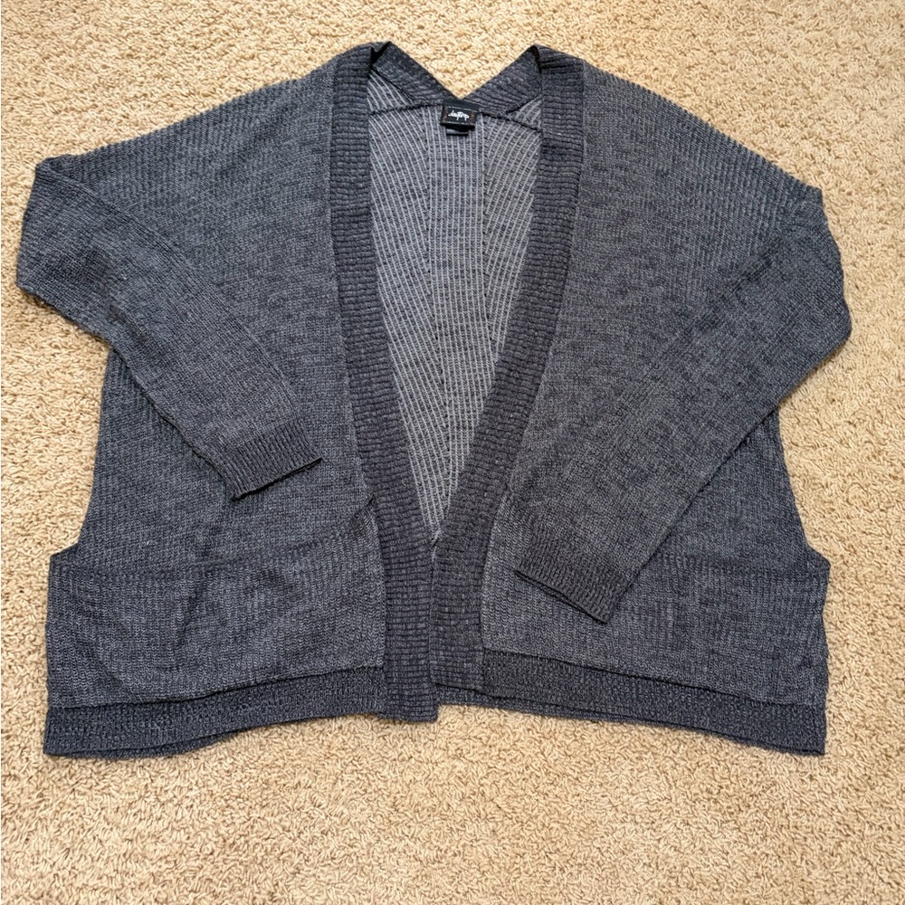 Daytrip Heather Gray Open-Weave Cardigan